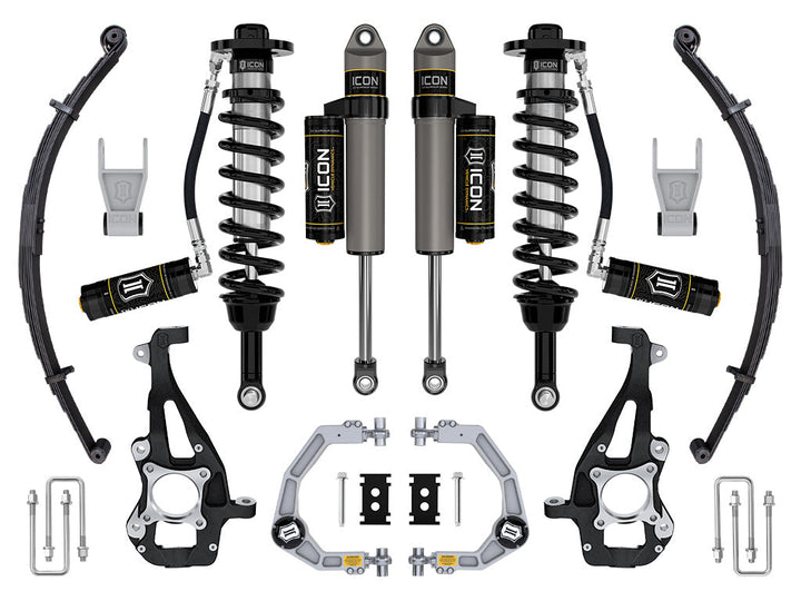 ICON Vehicle Dynamics 2021-2026 Ford F-150 4WD, 3.5-4.5" Lift, Stage 3 Suspension System, Billet, w/ Leaf Packs