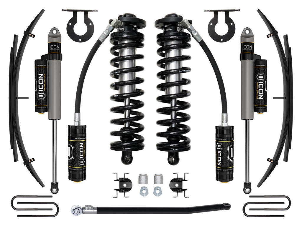 ICON Vehicle Dynamics 11-16 Ford F250/F350, 2.5-3" Lift, Stage 3 Coilover System w/ Leaf Springs
