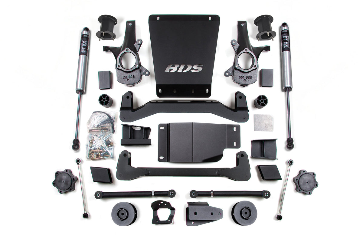 BDS Suspension 4.5 Inch Lift Kit Chevy/GMC Avalanche, Suburban, Tahoe, or Yukon 1500 2007-2014 4WD - 2 Inch Coil Spacer / FOX 2.0 Performance Series