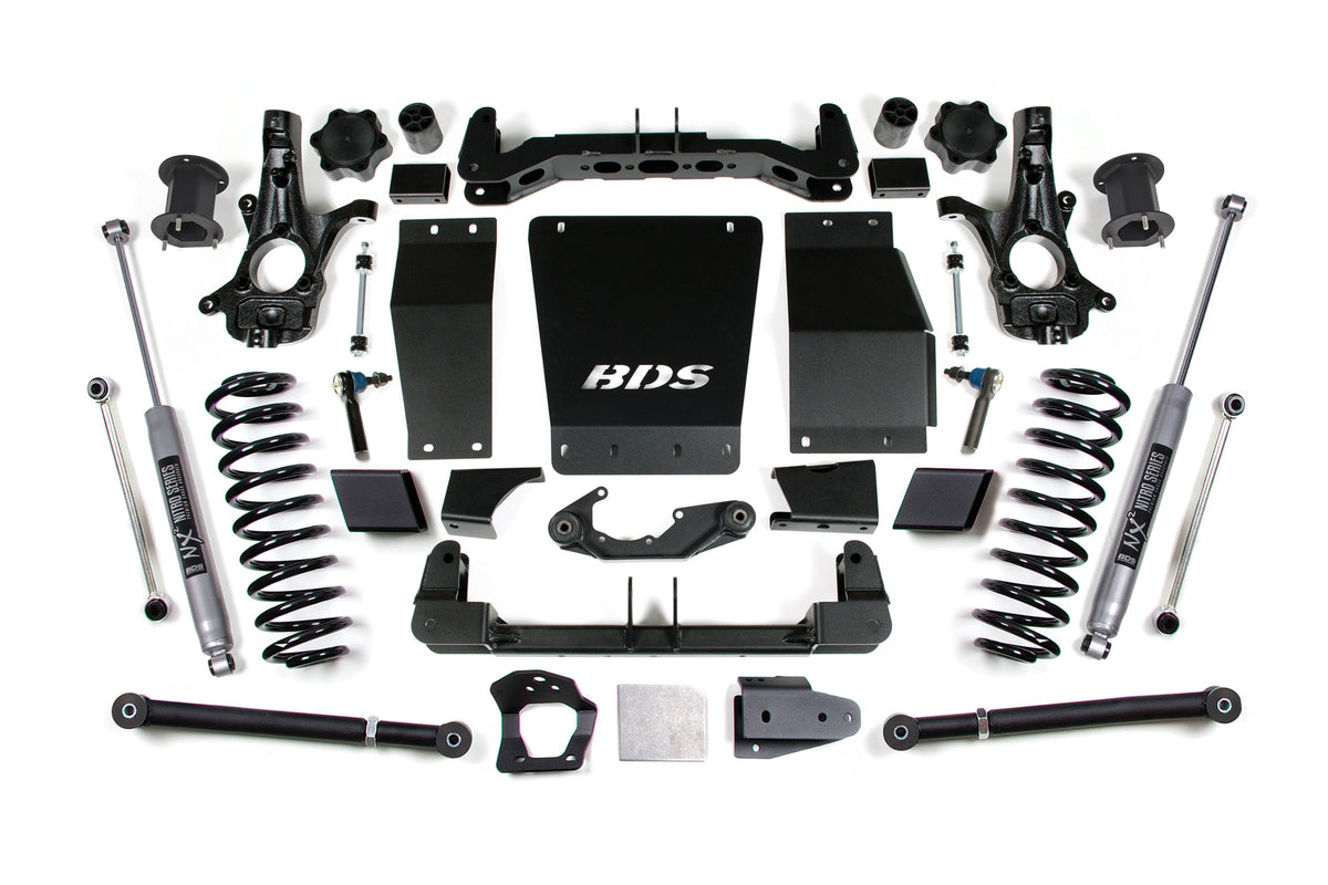 BDS Suspension 6.5 Inch Lift Kit Chevy/GMC Avalanche, Suburban, Tahoe, or Yukon 1500 2015-2020 4WD - NX2 Nitro Series / Cast Steel