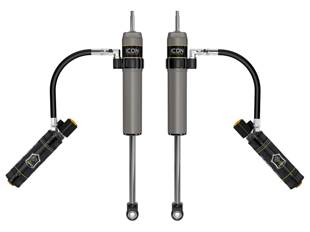 ICON Vehicle Dynamics 2023-2026 Ford F-250/F-350 Super Duty 4WD, 4.5” Lift, Front, V.S. 2.5 Aluminum Series Shocks, Remote Reservoir w/ CDEV, Pair