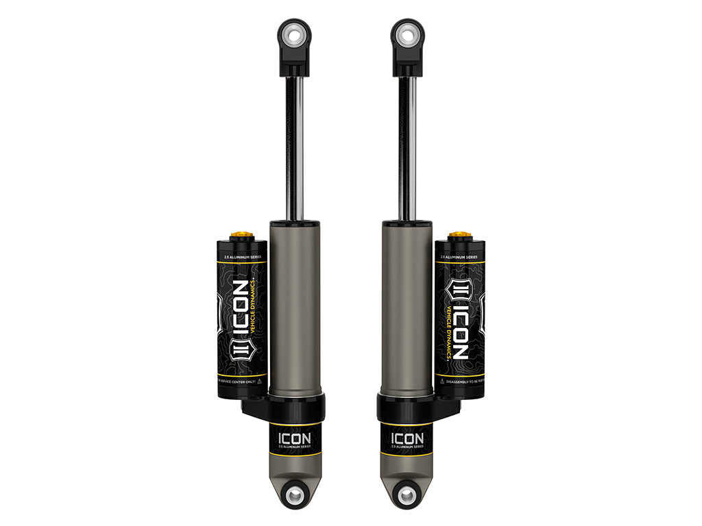 ICON 2019-2026 Chevrolet Silverado 1500/GMC Sierra 1500, 0-2" Lift, Rear, V.S. 2.5 Aluminum Series Shock Absorbers, Piggyback Reservoir, Pair