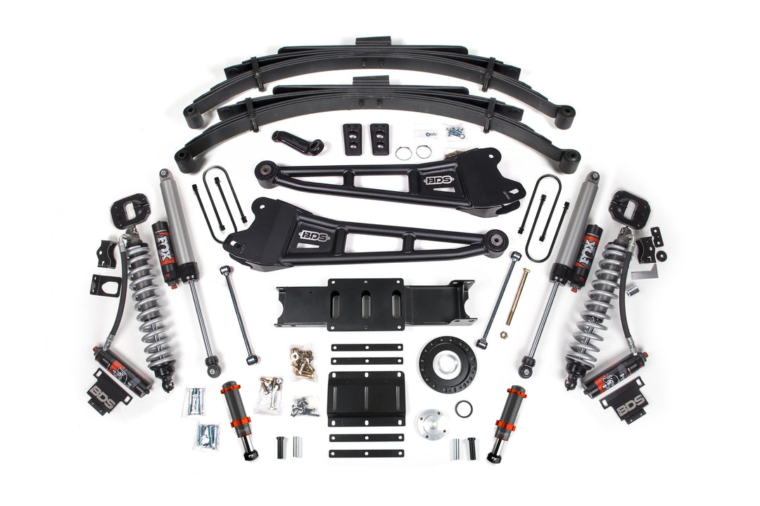 BDS Suspension 6 Inch Lift Kit w/ Radius Arm FOX 2.5 Coil-Over Conversion - Performance Elite Ram 3500 2013-2018 4WD Diesel - FOX 2.0 Hydro Bump Stop / Leaf Spring / 8 Bolt / FOX 2.5 Performance Elite