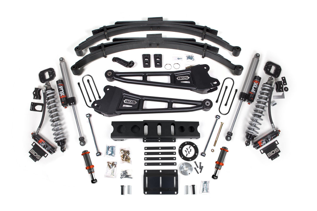 BDS Suspension 6 Inch Lift Kit w/ Radius Arm FOX 2.5 Coil-Over Conversion - Performance Elite Ram 3500 2013-2018 4WD Diesel - FOX 2.0 Hydro Bump Stop / Leaf Spring / 6 Bolt / FOX 2.5 Performance Elite