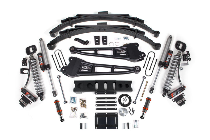 BDS Suspension 6 Inch Lift Kit w/ Radius Arm FOX 2.5 Coil-Over Conversion - Performance Elite Ram 3500 2013-2018 4WD Diesel - FOX 2.0 Hydro Bump Stop / Leaf Spring / 6 Bolt / FOX 2.5 Performance Elite