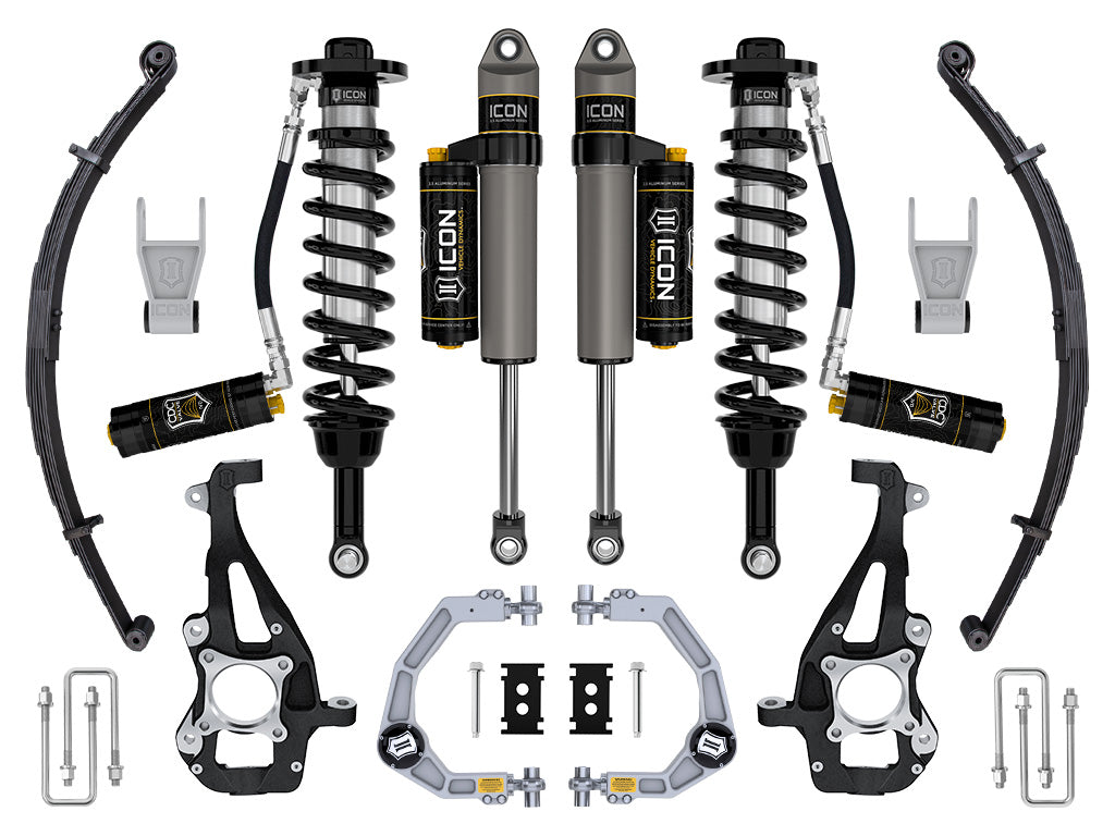 ICON Vehicle Dynamics 2021-2026 Ford F-150 4WD, 3.5-4.5" Lift, Stage 4 Suspension System, Billet, CDCV, w/ Leaf Packs
