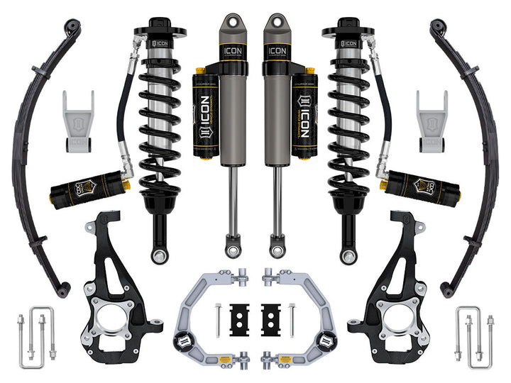 ICON Vehicle Dynamics 2021-2026 Ford F-150 4WD, 3.5-4.5" Lift, Stage 4 Suspension System, Billet, CDCV, w/ Leaf Packs