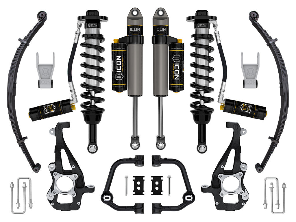 ICON Vehicle Dynamics 2021-2026 Ford F-150 4WD, 3.5-4.5" Lift, Stage 4 Suspension System, Tubular, CDCV, w/ Leaf Packs