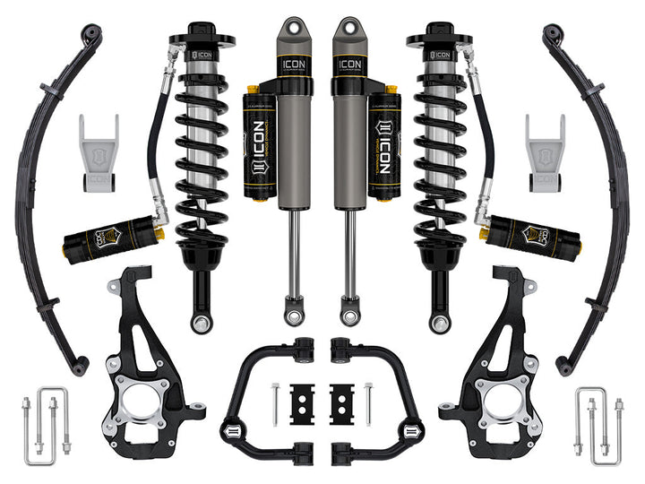 ICON Vehicle Dynamics 2021-2026 Ford F-150 4WD, 3.5-4.5" Lift, Stage 4 Suspension System, Tubular, CDCV, w/ Leaf Packs