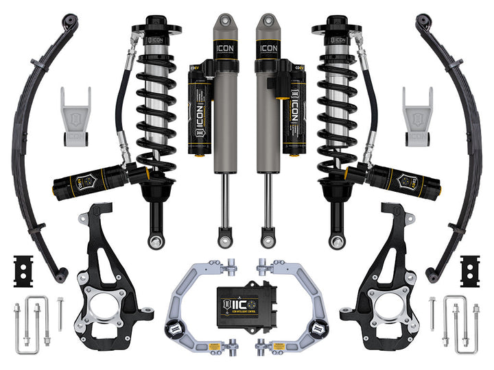 ICON Vehicle Dynamics 2021-2026 Ford F-150 4WD, 3.5-4.5" Lift, Stage 5 Suspension System, Billet, w/ Leaf Packs