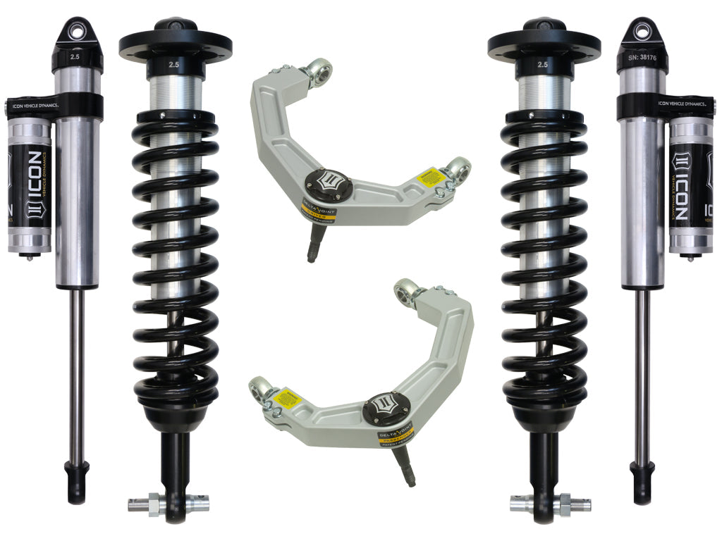 ICON Vehicle Dynamics 2015-20 Ford F150 4WD, 0-2.63" Lift, Stage 3 Suspension System, Billet UCA