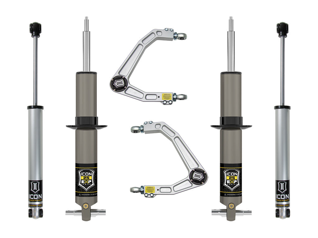 ICON Vehicle Dynamics 2019-2026 Chevrolet Silverado 1500/GMC Sierra 1500, 2.375-3.75" Lift, Stage 2 EXP Suspension System, Billet