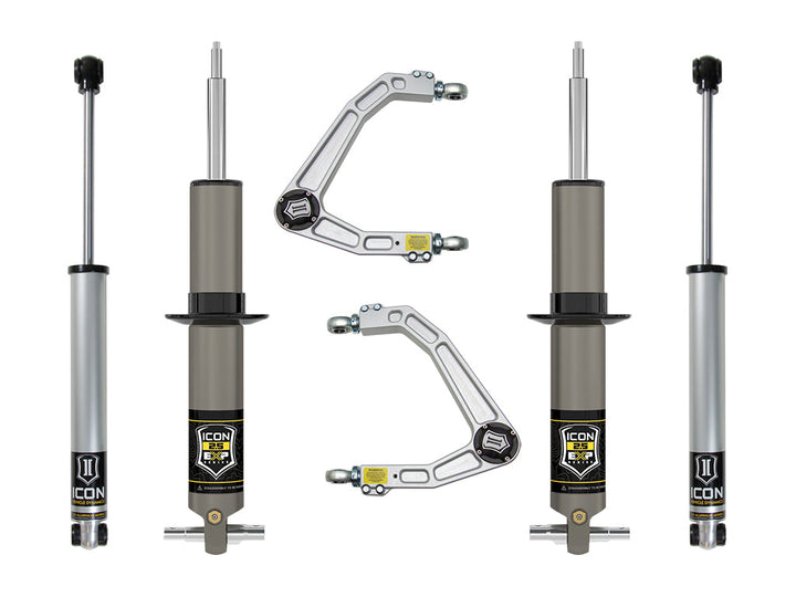 ICON Vehicle Dynamics 2019-2026 Chevrolet Silverado 1500/GMC Sierra 1500, 2.375-3.75" Lift, Stage 2 EXP Suspension System, Billet