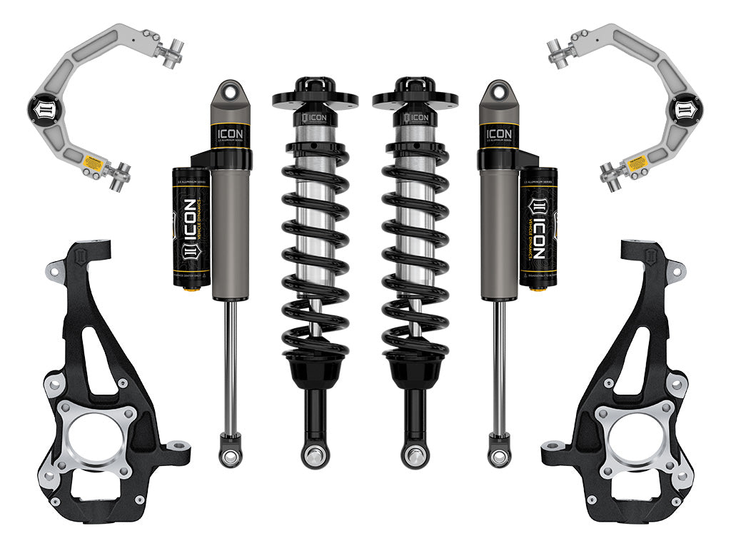 ICON Vehicle Dynamics 2021-2026 Ford F-150 4WD, 3.5-4.5" Lift, Stage 2 Suspension System, Billet
