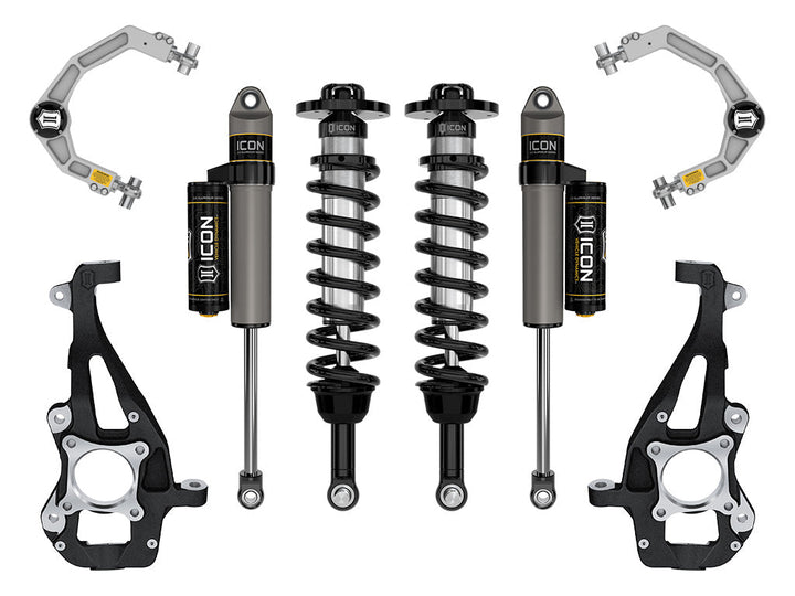 ICON Vehicle Dynamics 2021-2026 Ford F-150 4WD, 3.5-4.5" Lift, Stage 2 Suspension System, Billet