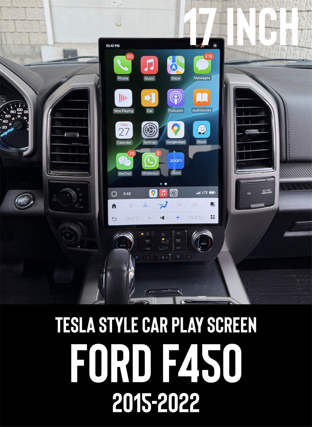 Ford F450 "BIG 17" Inch Tesla Style Screen 2017-2022