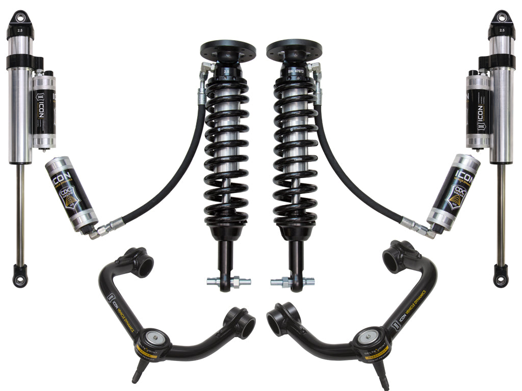 ICON Vehicle Dynamics 2015-20 Ford F150 4WD, 2-2.63" Lift, Stage 5 Suspension System, Tubular UCA