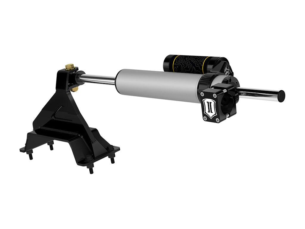 ICON Vehicle Dynamics 2023-2026 F-250/F-350 Ford Super Duty 4WD, 2.5 Centerline Steering Stabilizer Kit, Piggyback Reservoir