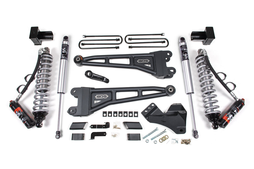 BDS Suspension 4 Inch Lift Kit w/ Radius Arms FOX 2.5 Coilover Conversion - Performance Elite Ford F450 Super Duty 2023-2026 4WD - FOX 2.5 Performance Series