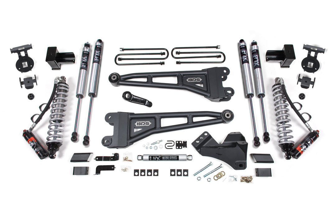 BDS Suspension 5 Inch Lift Kit w/ Radius Arm FOX 2.5 Performance Elite Coilover Ford F250/F350 Super Duty 2023-2026 4WD Diesel - Block Kit With Factory Overload – FOX 2.0 Performance Series