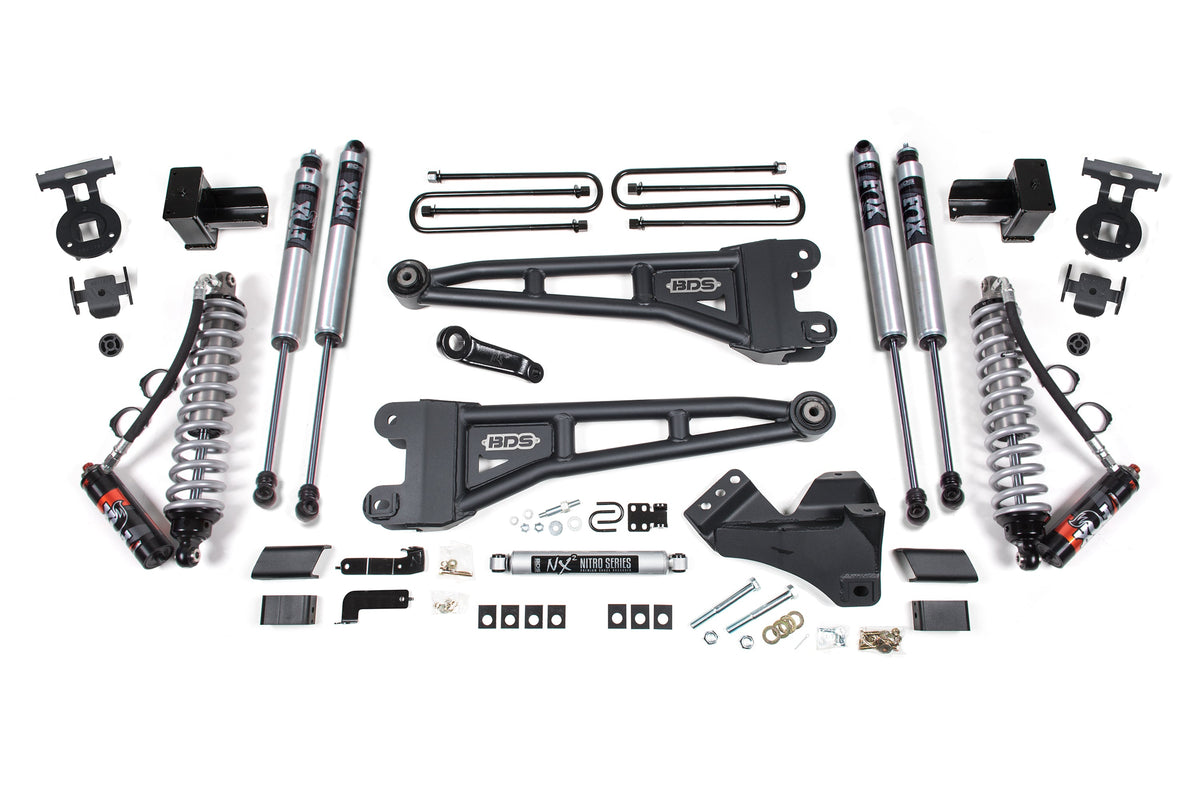BDS Suspension 5 Inch Lift Kit w/ Radius Arm FOX 2.5 Performance Elite Coilover Ford F250/F350 Super Duty 2023-2026 4WD Diesel - Block Kit With Factory Overload – FOX 2.0 Performance Series