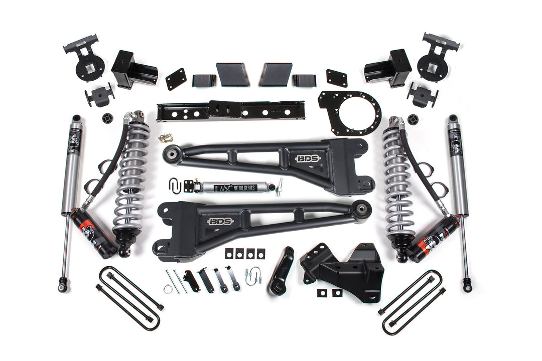 BDS Suspension 7 Inch Lift Kit w/ Radius Arm FOX 2.5 Coilover Conversion - Performance Elite Ford F350 Super Duty DRW 2023-2026 4WD Diesel - FOX 2.5 Performance Series HTO