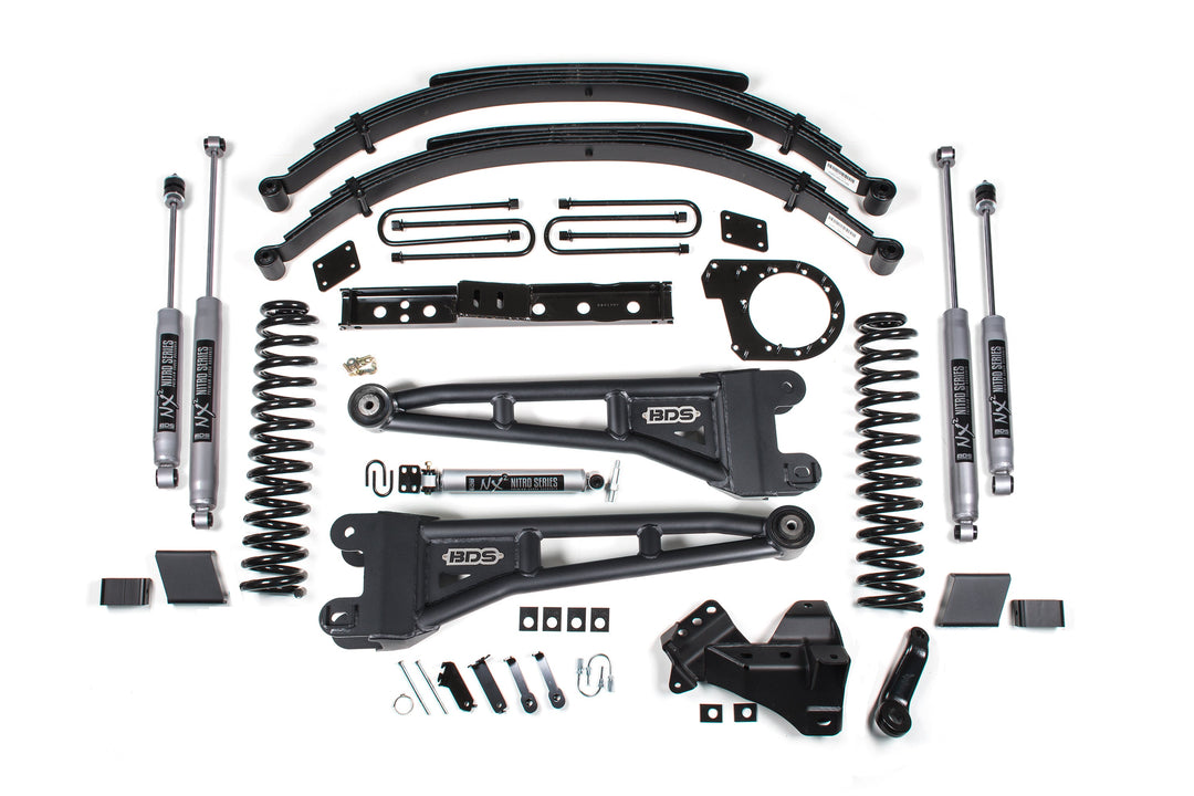BDS Suspension 7 Inch Lift Kit w/ Radius Arm Ford F250/F350 Super Duty 2023-2026 4WD Diesel - Leaf Springs / NX2 Nitro Series