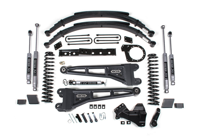 BDS Suspension 7 Inch Lift Kit w/ Radius Arm Ford F250/F350 Super Duty 2023-2026 4WD Diesel - Leaf Springs / NX2 Nitro Series