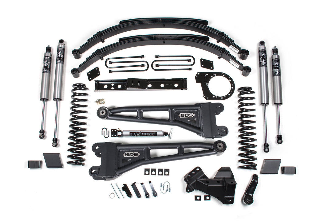 BDS Suspension 7 Inch Lift Kit w/ Radius Arm Ford F250/F350 Super Duty 2023-2026 4WD Diesel - Leaf Springs / FOX 2.5 Performance Series HTO