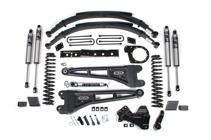 BDS Suspension 7 Inch Lift Kit w/ Radius Arm Ford F250/F350 Super Duty 2023-2026 4WD Diesel - Leaf Springs / FOX 2.5 Performance Series HTO
