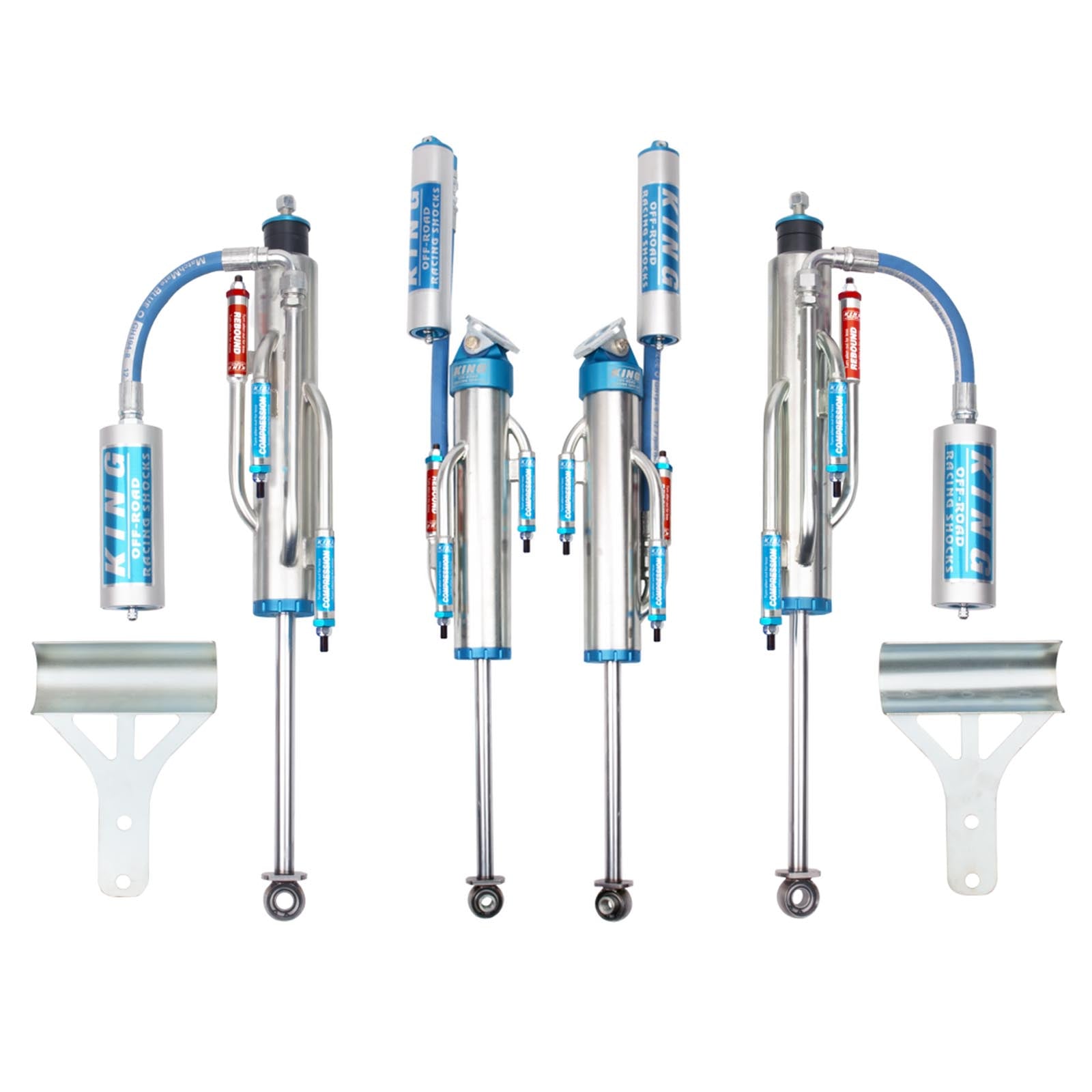 King Shocks 2.5 Performance w/ 3 Tube Bypass Reservoir Shocks Set for 2007-2018 Jeep Wrangler JK 4WD - King Shocks