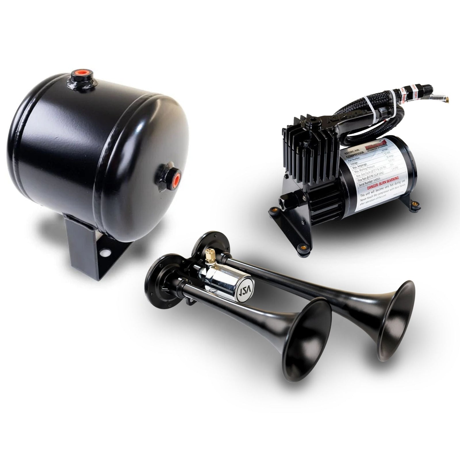 Kleinn ProBlaster HK1 Dual Air Horn Kit with 120 PSI Onboard Air - Universal - image 1
