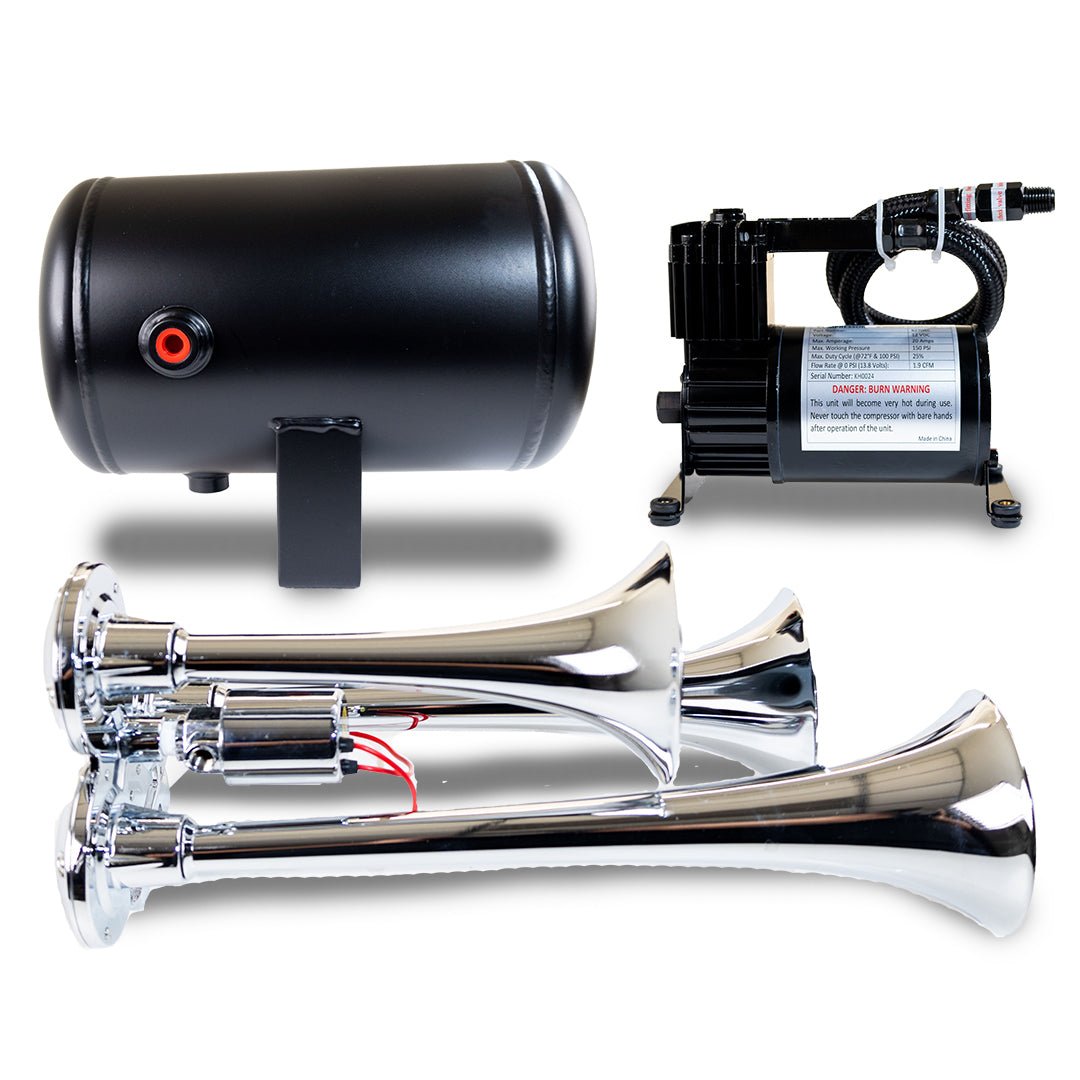 Kleinn ProBlaster HK3 Triple Chrome Horn Kit with 130 PSI Onboard Air - Universal - image 1