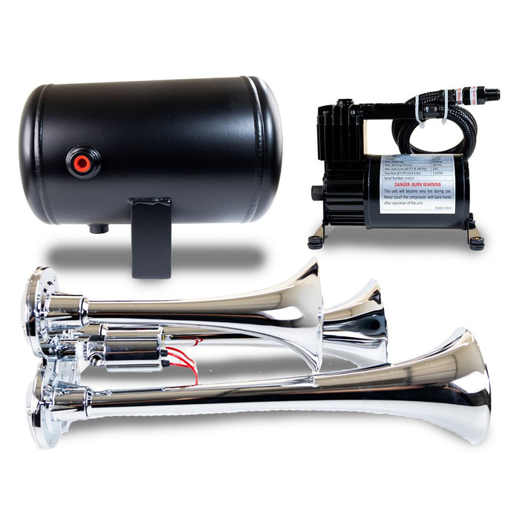 Kleinn ProBlaster HK3 Triple Chrome Horn Kit with 130 PSI Onboard Air - Universal - image 1