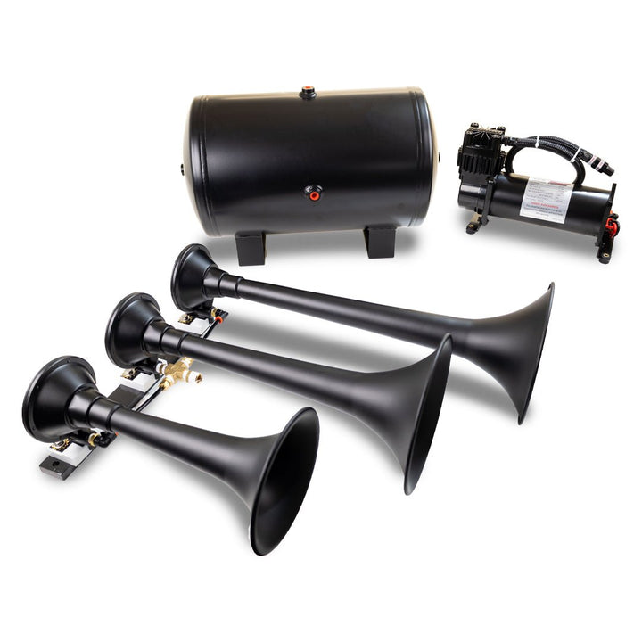 Kleinn ProBlaster HK9 Triple Black Horn Kit with 150 (200) PSI Onboard Air - Universal - image 1