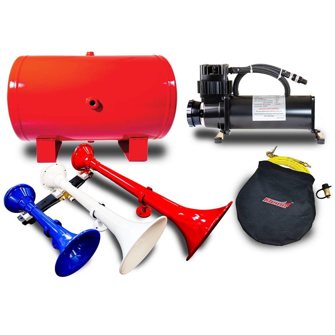 Kleinn ProBlaster HK9 Triple Black Horn Kit with 150 (200) PSI Onboard Air - Universal - image 3