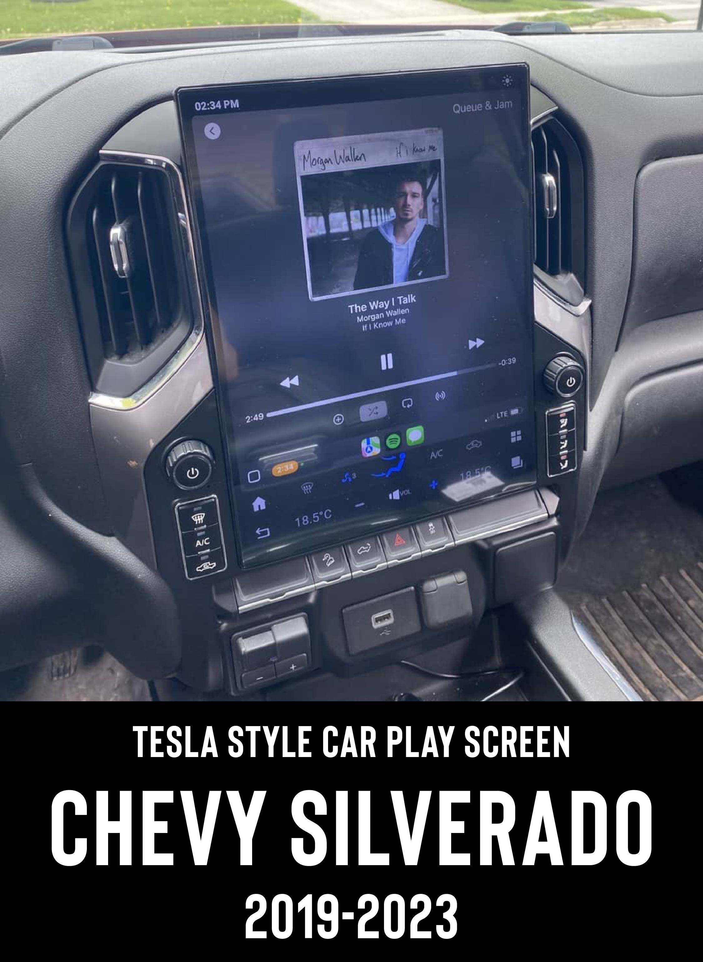 Chevy Silverado Tesla Screen 2019-2023