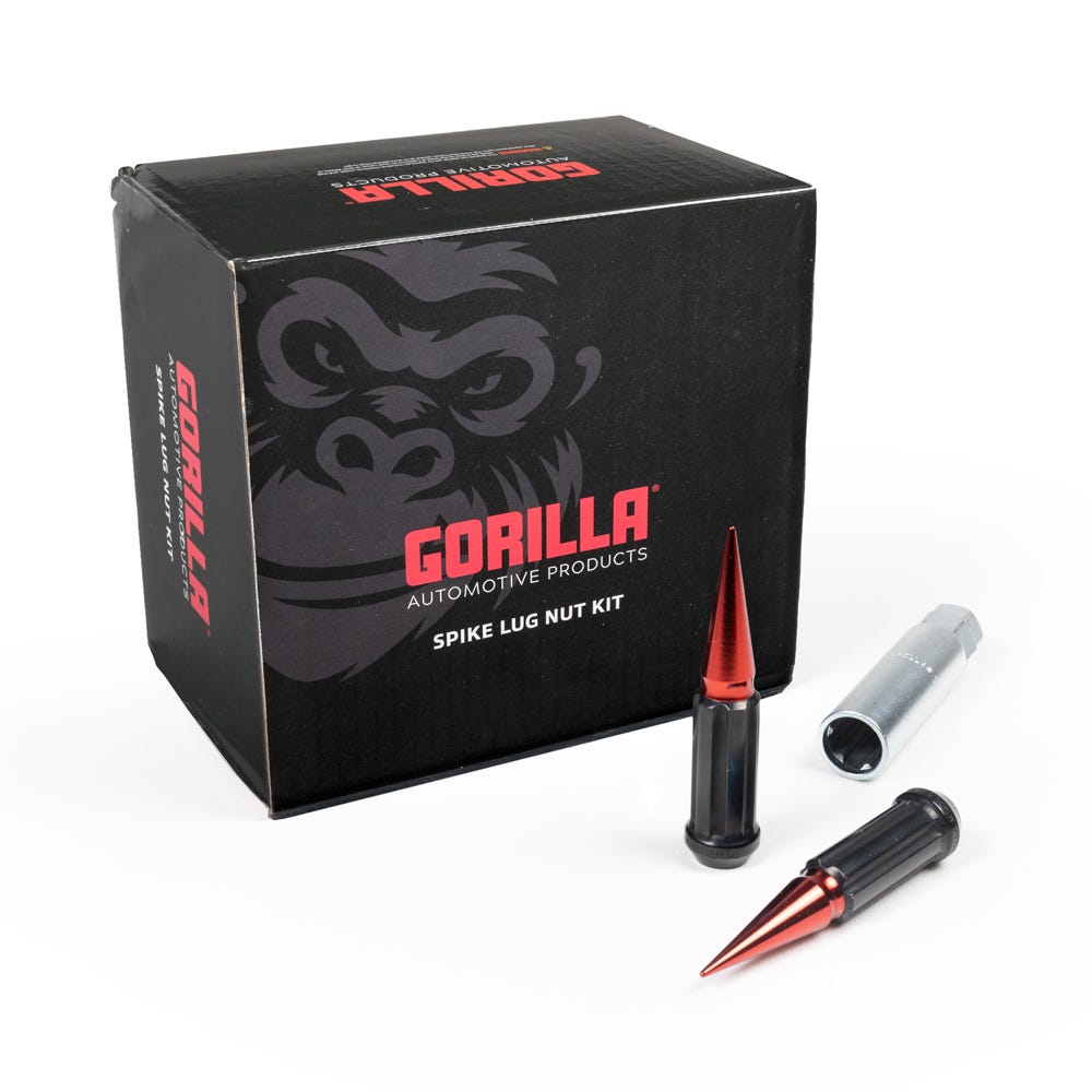 Gorilla Spline Spike Lug Nuts – Red
