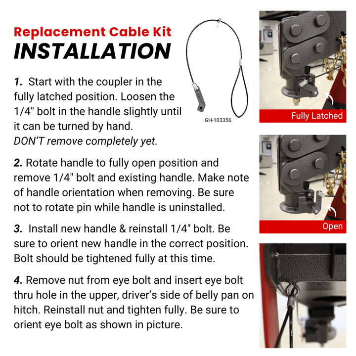 Gen Y Hitch Replacement Cable Kit For SnapLatch Products